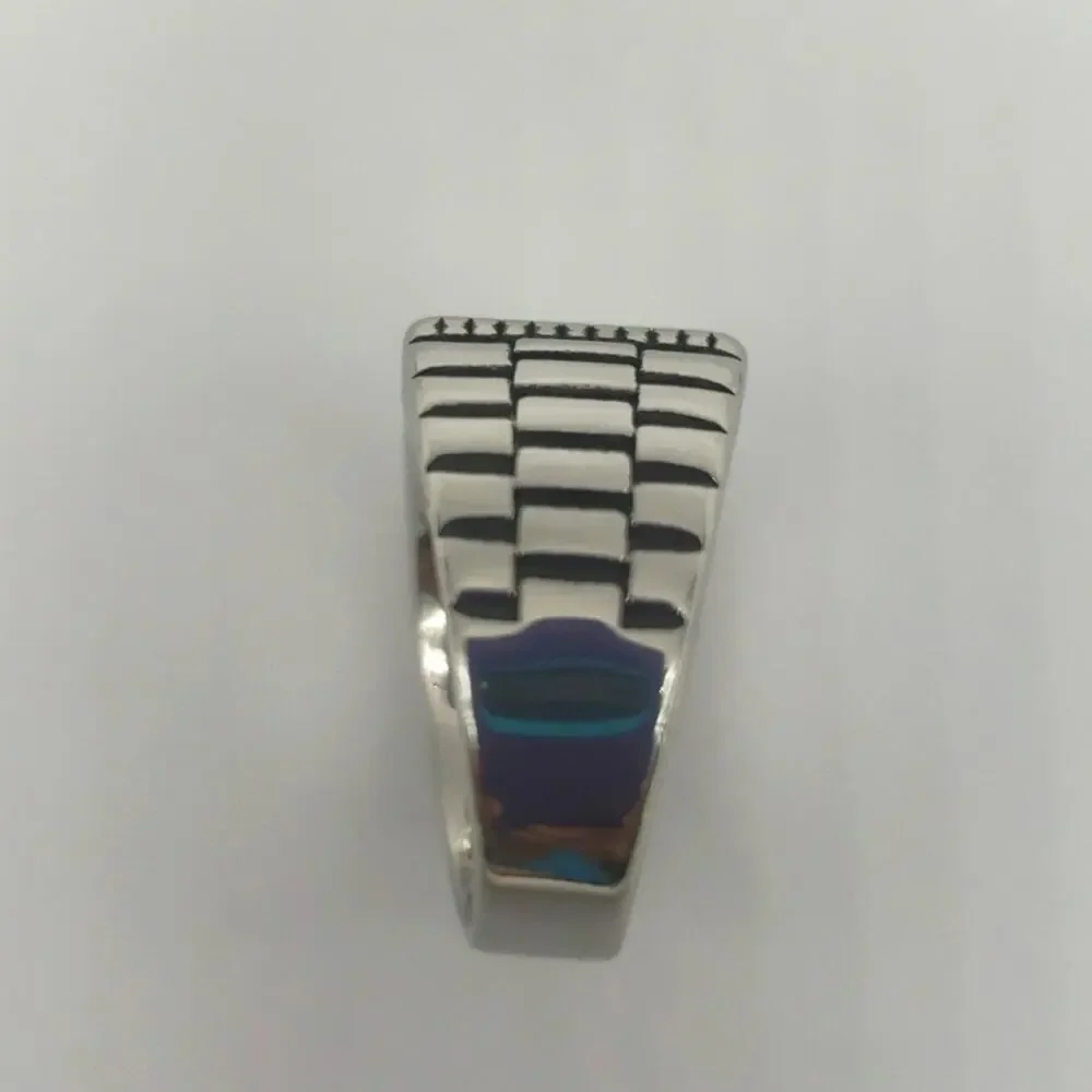 Aqua Cubic Zirconia Handmade Men's Ring Size 12.5 NWT